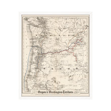 Cargar imagen en el visor de la galería, Digitally Restored and Enhanced 1880 Oregon and Washington Map -Framed Vintage Oregon Poster - Old Oregon Map Art - Restored Township Map Of Oregon State & Washington Territory