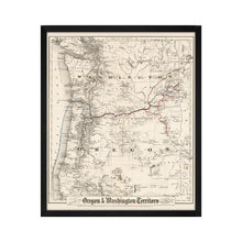 Cargar imagen en el visor de la galería, Digitally Restored and Enhanced 1880 Oregon and Washington Map -Framed Vintage Oregon Poster - Old Oregon Map Art - Restored Township Map Of Oregon State & Washington Territory