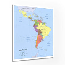 Load image into Gallery viewer, Digitally Restored and Enhanced Latin America Map Poster - Central and South America Map - Latin American Poster - South America Map Poster - South America Wall Map