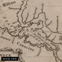 Cargar imagen en el visor de la galería, Digitally Restored and Enhanced 1747 Northern Neck of Virgina Map Print - Northern Virginia Vintage Map Wall Art -1736 & 1737 Survey of the Northern Neck Virginia Wall Map Published in 1747