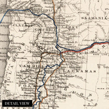 Load image into Gallery viewer, Digitally Restored and Enhanced 1880 Map of Oregon and Washington Territory - Vintage Pacific Northwest Map - Pacific Northwest Wall Art - Pacific Northwest Map Poster - Northwest US Map