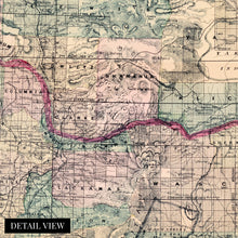 Load image into Gallery viewer, Digitally Restored and Enhanced 1889 Washington State Map -Vintage Map of Washington State Wall Art - Washington State Wall Decor - Township and County Map of Washington State Poster