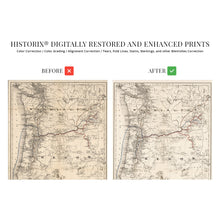 Load image into Gallery viewer, Digitally Restored and Enhanced 1880 Map of Oregon and Washington Territory - Vintage Pacific Northwest Map - Pacific Northwest Wall Art - Pacific Northwest Map Poster - Northwest US Map
