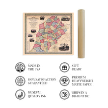 Load image into Gallery viewer, Digitally Restored and Enhanced 1856 Chester County Pennsylvania Map - Chester County PA Map Wall Art - Also Includes Inset of Borough of West Chester PA Showing Property Tracts and Owner Names
