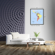 Load image into Gallery viewer, Digitally Restored and Enhanced Latin America Map Poster - Central and South America Map - Latin American Poster - South America Map Poster - South America Wall Map