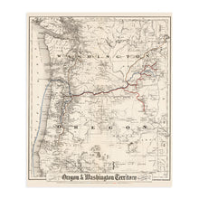 Load image into Gallery viewer, Digitally Restored and Enhanced 1880 Map of Oregon and Washington Territory - Vintage Pacific Northwest Map - Pacific Northwest Wall Art - Pacific Northwest Map Poster - Northwest US Map