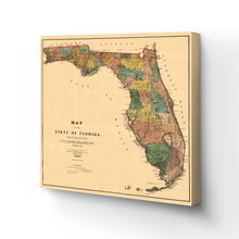 Cargar imagen en el visor de la galería, Digitally Restored and Enhanced 1856 Florida Map Canvas -Canvas Wrap Vintage Florida Map Wall Art - History Map of Florida State - Old Florida Poster Showing Progress of Surveys From Annual Report Wall Art