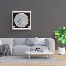 Load image into Gallery viewer, Digitally Restored and Enhanced 1966 Moon Map Canvas Art - Canvas Wrap Vintage Moon Poster - Old Map of the Moon Wall Art - Restored Moon Map Poster - USAF Lunar Reference Mosaic Map of the Moon