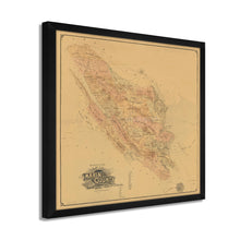 Cargar imagen en el visor de la galería, Digitally Restored and Enhanced 1892 Map of Marin County - Framed Vintage Marin County Poster - Old Marin California Map Poster