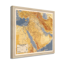 Load image into Gallery viewer, Digitally Restored and Enhanced 1991 Operation Desert Storm Map - Framed Vintage Middle East Map Poster - Old Middle East Wall Art - Restored Operation Desert Storm Planning Graphic