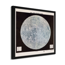 Load image into Gallery viewer, Digitally Restored and Enhanced 1966 Map of the Moon - Framed Vintage Moon Map - Restored Moon Map - Old Moon Map - USAF Lunar Reference Mosaic Poster of the Moon Wall Art Print