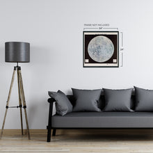 Load image into Gallery viewer, Digitally Restored and Enhanced 1966 Lunar Moon Map Poster - Lunar Map - Moon Poster Vintage Map with Data Table - Print of the Moon Wall Map - Lunar Poster - USAF Lunar Reference Mosaic