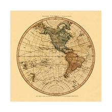 Load image into Gallery viewer, Digitally Restored and Enhanced 1786 Western Hemisphere Old World Map Poster - Vintage Western Hemisphere World Map Wall Art - Old Western Hemisphere Map of the World