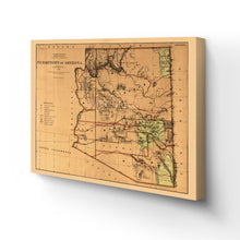Load image into Gallery viewer, Digitally Restored and Enhanced 1876 Arizona Map Canvas - Canvas Wrap Vintage Arizona Map - Old Arizona Wall Art - History Map of Arizona Territory