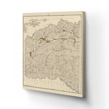 Load image into Gallery viewer, Digitally Restored and Enhanced 1900 Choctaw Nation Map Canvas - Canvas Wrap Vintage Oklahoma Map Poster - Old Oklahoma Wall Art - Restored Choctaw Nation Indian Territory of Oklahoma State Poster