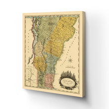 Load image into Gallery viewer, Digitally Restored and Enhanced 1814 Vermont Map Canvas Art - Canvas Wrap Vintage Vermont Wall Art - Old Vermont Map Poster - Vermont State Map History - Map of Vermont Poster from Actual Survey