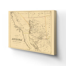 Load image into Gallery viewer, Digitally Restored and Enhanced 1865 Arizona Map Canvas Art - Canvas Wrap Vintage Arizona Map Poster - Old Arizona Wall Art - History Map of Arizona