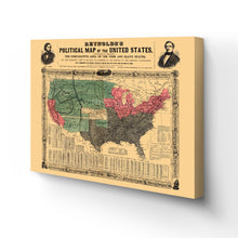 Load image into Gallery viewer, Digitally Restored and Enhanced 1856 United States Map Canvas Art - Canvas Wrap Vintage USA Map Poster Print - Old United States Wall Map - Historic Political Map of United States Wall Art