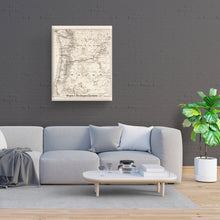 Load image into Gallery viewer, Digitally Restored and Enhanced 1880 Oregon and Washington Map Canvas - Canvas Wrap Vintage Oregon Map - Historic Oregon Wall Art - Old Map of Oregon State - Oregon & Washington State Map Territory
