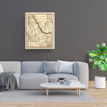 Load image into Gallery viewer, Digitally Restored and Enhanced 1896 Idaho State Map Canvas Art - Canvas Wrap Vintage Idaho Wall Art - Historic Idaho Map Poster - Old Idaho Wall Map - Township & Railroad Map of Idaho Poster