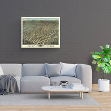 Load image into Gallery viewer, Digitally Restored and Enhanced 1871 Atlanta Georgia Map Canvas - Canvas Wrap Vintage Atlanta Poster - History Map of Atlanta Georgia - Old City of Atlanta Wall Art - Bird's Eye View Map of Atlanta GA