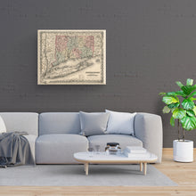 Cargar imagen en el visor de la galería, Digitally Restored and Enhanced 1859 Connecticut Map Canvas - Canvas Wrap Vintage Connecticut Wall Art - Old Connecticut State Map - Wall Map of Connecticut Poster - Restored Connecticut Map Art