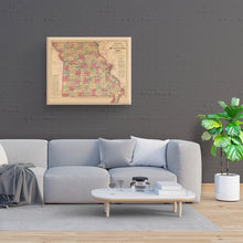 Load image into Gallery viewer, Digitally Restored and Enhanced 1861 Missouri Map Canvas Art - Canvas Wrap Vintage Missouri Map Poster - Historic MO Map - Old Missouri Wall Art - Missouri State Map - Official Wall Map of Missouri