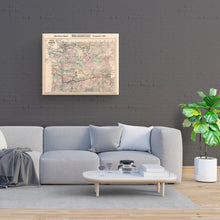 Load image into Gallery viewer, Digitally Restored and Enhanced 1889 Washington Map Canvas Art - Canvas Wrap Vintage Washington Wall Map - Restored Map of Washington State Poster - Township & County Map of Washington Wall Art