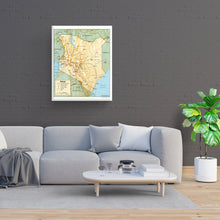 Load image into Gallery viewer, Digitally Restored and Enhanced 1988 Kenya Map Canvas Art - Canvas Wrap Vintage Map of Kenya Wall Art - Historic Kenya Poster - Old Kenya Wall Map - Restored Map of the Country of Kenya