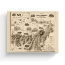 Cargar imagen en el visor de la galería, Digitally Restored and Enhanced 1858 White Mountains Map Canvas Art - Canvas Wrap Vintage Map of White Mountains Wall Art - Old White Mountains New Hampshire Map Poster From Original Surveys