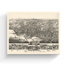 Load image into Gallery viewer, Digitally Restored and Enhanced 1882 Plymouth MA Map Canvas Art - Canvas Wrap Vintage Plymouth Massachusetts Poster - History Map of Massachusetts
