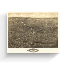 Load image into Gallery viewer, Digitally Restored and Enhanced 1880 Rochester Map Canvas - Canvas Wrap Vintage Rochester Wall Art - Old New York Map - History Map of Rochester NY Wall Art - Bird's Eye View of Rochester NY Map