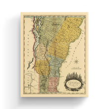 Load image into Gallery viewer, Digitally Restored and Enhanced 1814 Vermont Map Canvas Art - Canvas Wrap Vintage Vermont Wall Art - Old Vermont Map Poster - Vermont State Map History - Map of Vermont Poster from Actual Survey
