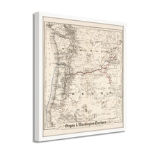Cargar imagen en el visor de la galería, Digitally Restored and Enhanced 1880 Oregon and Washington Map -Framed Vintage Oregon Poster - Old Oregon Map Art - Restored Township Map Of Oregon State & Washington Territory
