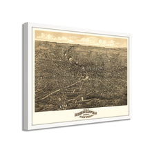 Cargar imagen en el visor de la galería, Digitally Restored and Enhanced 1880 Rochester Map - Framed Vintage New York Poster - History Map of Rochester NY Wall Art - Old New York Map - Bird's Eye View of Rochester NY Map