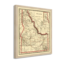 Load image into Gallery viewer, Digitally Restored and Enhanced 1896 Idaho Map Poster - Framed Vintage Idaho Wall Art - Old Idaho State Map - Historic Idaho Wall Map - Township & Railroad Map of Idaho Poster