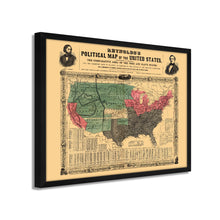 Load image into Gallery viewer, Digitally Restored and Enhanced 1856 United States Map Poster - Framed Vintage Map of USA - Old USA Map Poster - United States Wall Map - Political Map of United States Wall Art