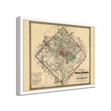 Cargar imagen en el visor de la galería, Digitally Restored and Enhanced 1862 Washington DC Map - Framed Vintage Washington DC Map - Old Washington DC Map- District of Columbia Map & Environs Showing Fortifications Wall Art Poster