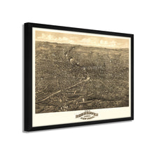 Cargar imagen en el visor de la galería, Digitally Restored and Enhanced 1880 Rochester Map - Framed Vintage New York Poster - History Map of Rochester NY Wall Art - Old New York Map - Bird's Eye View of Rochester NY Map