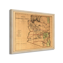 Cargar imagen en el visor de la galería, Digitally Restored and Enhanced 1876 Arizona Map Poster - Framed Vintage Arizona Wall Art - History Map of Arizona State Territory