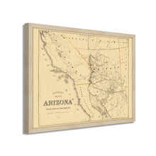 Load image into Gallery viewer, Digitally Restored and Enhanced 1865 Arizona Map Poster - Framed Vintage Arizona Map - History Map of Arizona - Old Arizona Wall Art