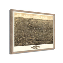 Cargar imagen en el visor de la galería, Digitally Restored and Enhanced 1880 Rochester Map - Framed Vintage New York Poster - History Map of Rochester NY Wall Art - Old New York Map - Bird's Eye View of Rochester NY Map