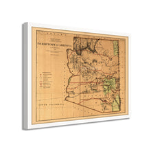 Cargar imagen en el visor de la galería, Digitally Restored and Enhanced 1876 Arizona Map Poster - Framed Vintage Arizona Wall Art - History Map of Arizona State Territory