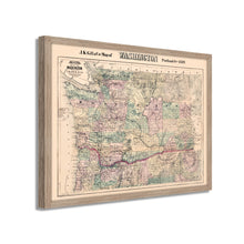 Cargar imagen en el visor de la galería, Digitally Restored and Enhanced 1889 Washington Map Framed Vintage Washington Wall Art - Old WA State Map - Restored Washington Wall Map - Township & County Map of Washington State