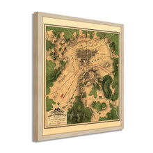 Cargar imagen en el visor de la galería, Digitally Restored and Enhanced 1863 Gettysburg Map Poster - Framed Vintage Gettysburg Battlefield Map Wall Art - History Map of The Battle of Gettysburg Pennsylvania