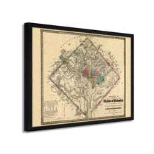 Cargar imagen en el visor de la galería, Digitally Restored and Enhanced 1862 Washington DC Map - Framed Vintage Washington DC Map - Old Washington DC Map- District of Columbia Map & Environs Showing Fortifications Wall Art Poster