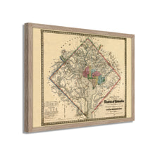 Cargar imagen en el visor de la galería, Digitally Restored and Enhanced 1862 Washington DC Map - Framed Vintage Washington DC Map - Old Washington DC Map- District of Columbia Map & Environs Showing Fortifications Wall Art Poster