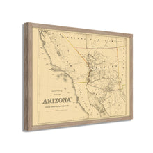Load image into Gallery viewer, Digitally Restored and Enhanced 1865 Arizona Map Poster - Framed Vintage Arizona Map - History Map of Arizona - Old Arizona Wall Art