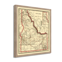 Load image into Gallery viewer, Digitally Restored and Enhanced 1896 Idaho Map Poster - Framed Vintage Idaho Wall Art - Old Idaho State Map - Historic Idaho Wall Map - Township & Railroad Map of Idaho Poster