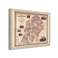 Load image into Gallery viewer, Digitally Restored and Enhanced 1856 Map of Chester County PA - Framed Vintage Pennsylvania Map Poster - Historic Chester County PA Map - Restored Chester County Pennsylvania Wall Art